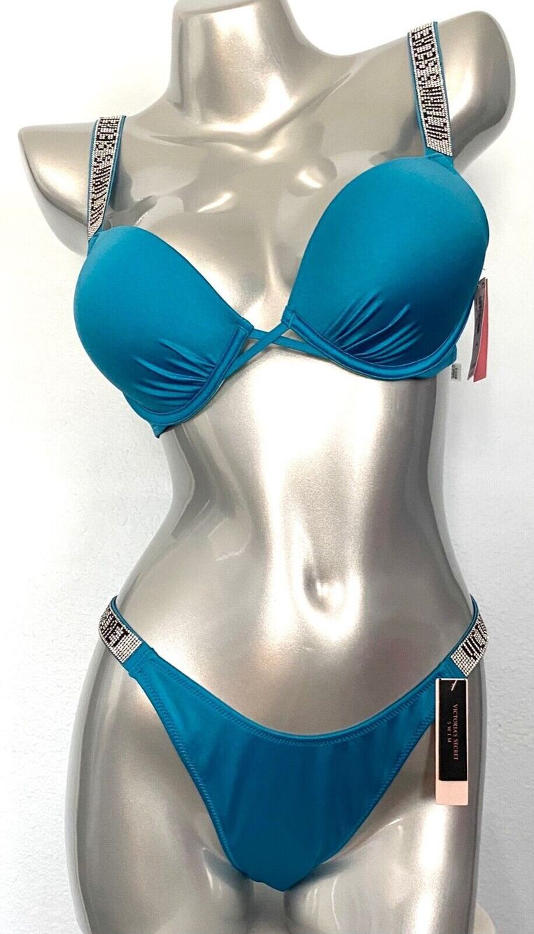 Victoria's Secret Swim Suit Bikini Set Bombshell +2 Cups Shine Strap 34B / M